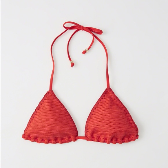 red crochet bikini top